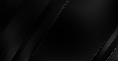 Geometrik katmanlı 3 boyutlu siyah arkaplan. Soyut koyu fütüristik duvar kağıdı. Zarif, parlak çizgili arka plan. Poster, broşür, sunum ve web sitesi için geometrik şablon tasarımı.