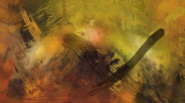 Soyut arkaplanda pürüzlü fırça darbeleri. Fırça boyası. Renkli boya darbeleri. Eşsiz duvar sanatı. Tuvaldeki modern sanat. Renkli çağdaş sanat eserleri.