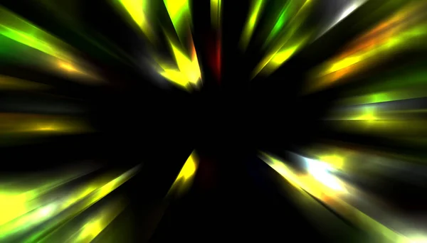Dynamische Lichtstrahlen Isoliert Auf Schwarzem Hintergrund Grafische Illustration Glühender Bunter — Stockfoto
