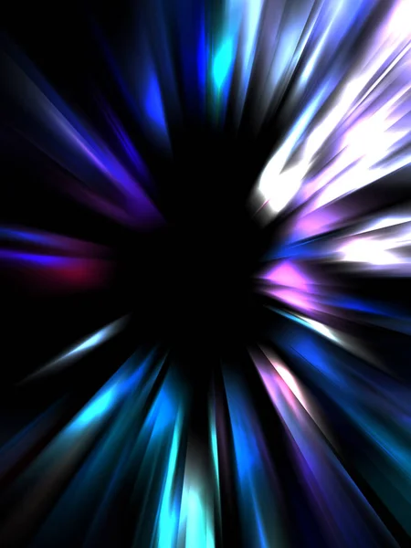 Динамические Лучи Света Изолированы Черном Фоне Графическая Иллюстрация Светящихся Красочных — стоковое фото