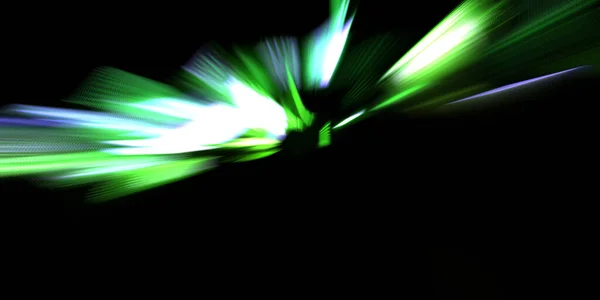 Energia Robbant Gyönyörű Élénk Színekkel Dinamikus Fénysugarak Elszigetelve Fekete Háttérben — Stock Fotó