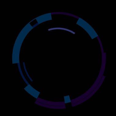 Fütürist dairesel gövde arayüzü elementi. Soyut çember geometrik arkaplan. Dijital teknolojinin grafiksel çizimi.
