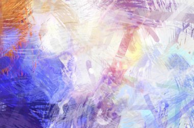 Soyut arkaplanda pürüzlü fırça darbeleri. Fırça boyası. Renkli boya darbeleri. Eşsiz duvar sanatı. Tuvaldeki modern sanat. Renkli çağdaş sanat eserleri.