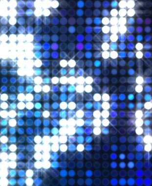 Parlak desenli duvar kağıdı. Sahne ışıkları olan renkli ışıkların ihtişamlı arkaplanı. Parlayan ışıklar siyah arka planda parti izleri. Sahne veya stadyum ışıklarının dijital illüstrasyonu. 