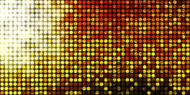 Parlayan ışıklar siyah arka planda parti izleri. Sahne veya stadyum ışıklarının dijital illüstrasyonu. Parlak desenli duvar kağıdı. Sahne ışıkları ile renkli ışıkların ihtişamlı arkaplanı.