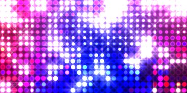 Parlak desenli duvar kağıdı. Sahne ışıkları olan renkli ışıkların ihtişamlı arkaplanı. Parlayan ışıklar siyah arka planda parti izleri. Sahne veya stadyum ışıklarının dijital illüstrasyonu. 