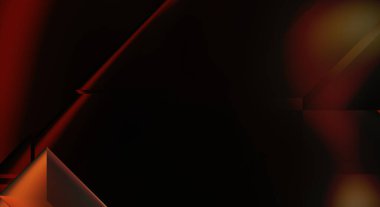 Geometrik dinamik şekiller. Gölgeli teknoloji dijital şablonu ve gradyan arka planda ışıklar. Modern basit geometrik renk gradyanı soyut arkaplan. 3B illüstrasyon. 