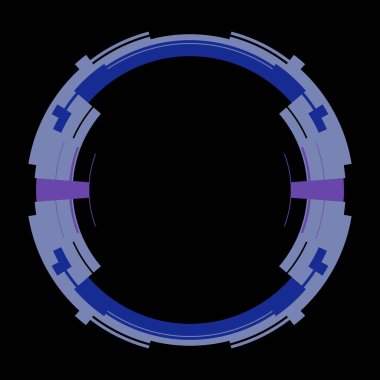 Fütürist dairesel gövde arayüzü elementi. Soyut çember geometrik arkaplan. Dijital teknolojinin grafiksel çizimi.