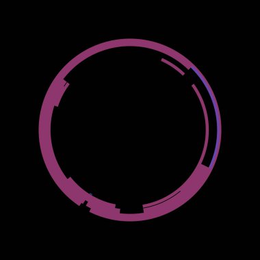 Fütürist dairesel gövde arayüzü elementi. Soyut çember geometrik arkaplan. Dijital teknolojinin grafiksel çizimi.