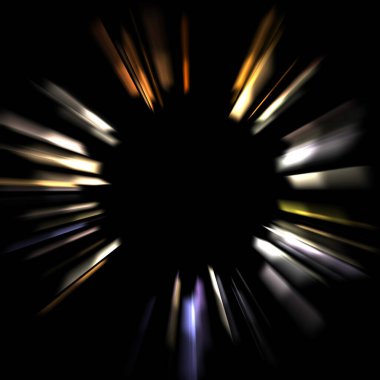 Canlı ve canlı ışık parlamalarının serin arkaplanı. Renkli parlak ışıklar patlama efektiyle görüntülenir. Parlak renkli arkaplan.