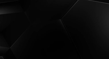 Lüks minimalist tasarım. Fütürist şablon. Karanlık elementleri olan birinci sınıf soyut duvar kâğıdı. Zarif bir zemin. Siyah üç boyutlu geometrik arkaplan. Poster, broşür, sunum için tasarım.