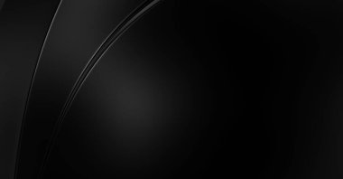 Siyah kıvrımlı yüzey. 3 boyutlu illüstrasyon. Soyut fütüristik geçmiş. Minimalist geometrik kapak tasarımı. Çarpık siyah çizgiler. Lüks dokuma duvar kağıdı. Zarif arkaplan.