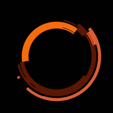 Fütürist dairesel gövde arayüzü elementi. Soyut çember geometrik arkaplan. Dijital teknolojinin grafiksel çizimi.