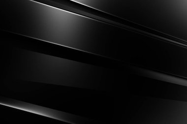 Geometrik katmanlı 3 boyutlu siyah arkaplan. Soyut koyu fütüristik duvar kağıdı. Zarif, parlak çizgili arka plan. Poster, broşür, sunum ve web sitesi için geometrik şablon tasarımı.