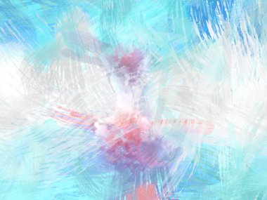 Soyut arkaplanda pürüzlü fırça darbeleri. Fırça boyası. Renkli boya darbeleri. Eşsiz duvar sanatı. Tuvaldeki modern sanat. Renkli çağdaş sanat eserleri.