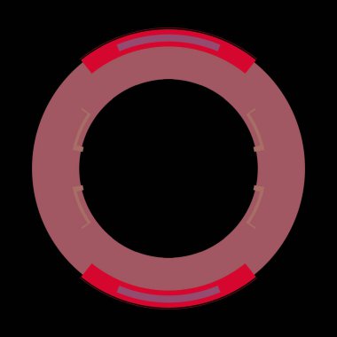 Fütürist dairesel gövde arayüzü elementi. Soyut çember geometrik arkaplan. Dijital teknolojinin grafiksel çizimi.