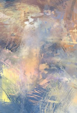 Soyut arkaplanda pürüzlü fırça darbeleri. Fırça boyası. Renkli boya darbeleri. Eşsiz duvar sanatı. Tuvaldeki modern sanat. Renkli çağdaş sanat eserleri.