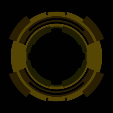 Fütürist dairesel gövde arayüzü elementi. Soyut çember geometrik arkaplan. Dijital teknolojinin grafiksel çizimi.