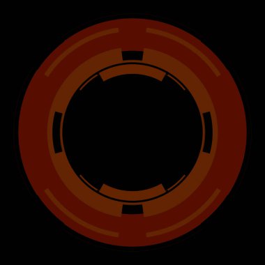 Fütürist dairesel gövde arayüzü elementi. Soyut çember geometrik arkaplan. Dijital teknolojinin grafiksel çizimi.