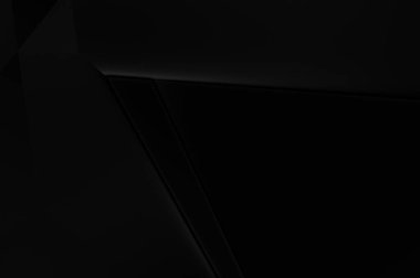 Lüks minimalist tasarım. Fütürist şablon. Karanlık elementleri olan birinci sınıf soyut duvar kâğıdı. Zarif bir zemin. Siyah üç boyutlu geometrik arkaplan. Poster, broşür, sunum için tasarım.