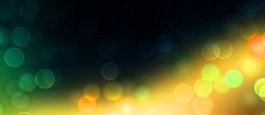 Kavramsal ışıklar duvar kağıdı. Güzel soyut çok renkli bokeh çemberleri parçacıklarla çevrili. Metninizi veya başlığınızı göstermek için boşluk ile odaklanmış olmayan canlı illüstrasyon. 