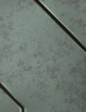 Gelecekçi kavramsal tasarım arka planı. Uzay gemisi desenli duvar kağıdı. Fırçalanmış teknoloji şablonu yüzeyi. Üç boyutlu illüstrasyon. SciFi panelleri duvar.