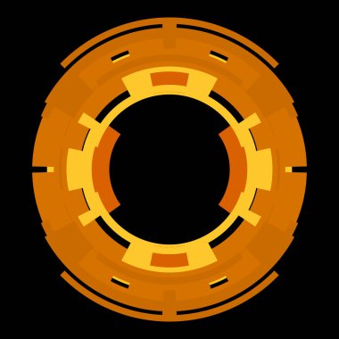 Fütürist dairesel gövde arayüzü elementi. Soyut çember geometrik arkaplan. Dijital teknolojinin grafiksel çizimi.