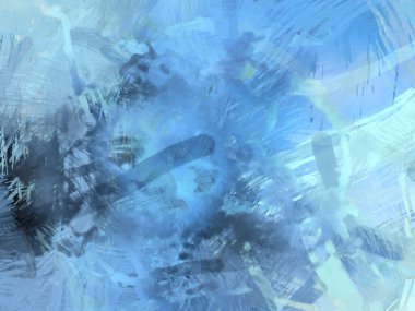 Soyut arkaplanda pürüzlü fırça darbeleri. Fırça boyası. Renkli boya darbeleri. Eşsiz duvar sanatı. Tuvaldeki modern sanat. Renkli çağdaş sanat eserleri.