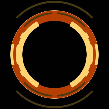 Fütürist dairesel gövde arayüzü elementi. Soyut çember geometrik arkaplan. Dijital teknolojinin grafiksel çizimi.