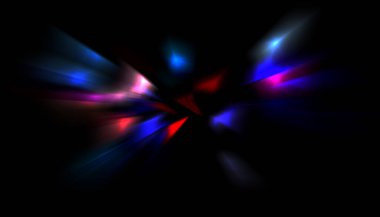 Parlayan ışıkları hareket ettirmenin havalı arka planı. Tasarımınız için canlı renkli bir portal şablonu. Işık ışınları ve hareket halindeki ışıldayan parçacıklar bir solucan deliği şekli oluşturuyor..