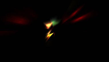 Parlayan ışıkları hareket ettirmenin havalı arka planı. Tasarımınız için canlı renkli bir portal şablonu. Işık ışınları ve hareket halindeki ışıldayan parçacıklar bir solucan deliği şekli oluşturuyor..