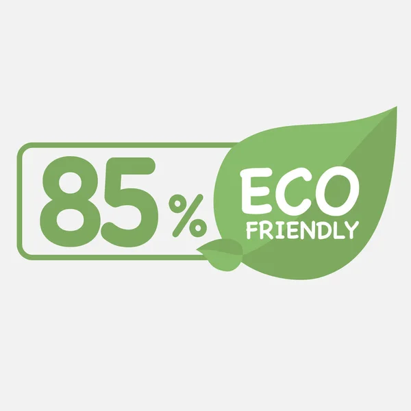 Eco Friendly Green Leaf Label Sticker Ekologické Razítko Ikony Vektorové — Stockový vektor