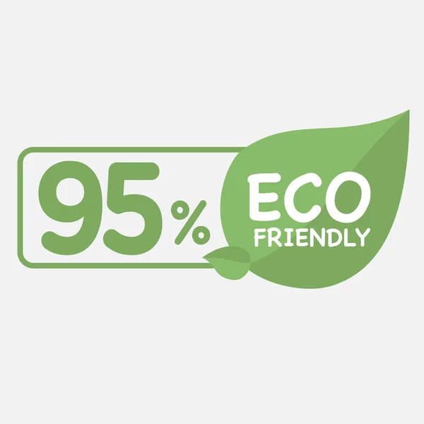 Ekologiczna Nalepka Zielonymi Liśćmi Ekologiczne Ikony Znaczka Ikona Wektora Ilustracja — Wektor stockowy