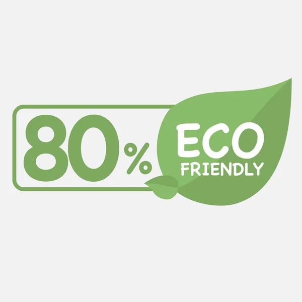 Eco Friendly Adesivo Etichetta Foglia Verde Eco Friendly Timbro Icone — Vettoriale Stock