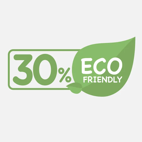 Eco Amigável Etiqueta Folha Verde Etiqueta Ícones Selo Ecológicos Ilustração — Vetor de Stock