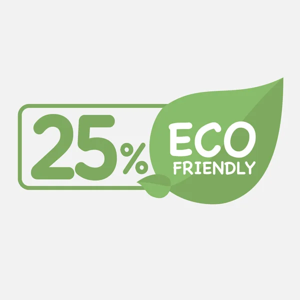 Stiker Label Daun Hijau Ramah Eco Eco Ramah Cap Ikon - Stok Vektor