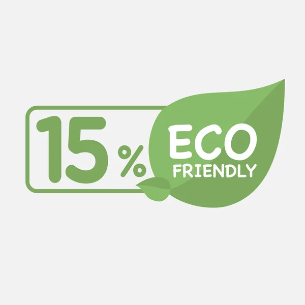 Stiker Label Daun Hijau Ramah Eco Eco Ramah Cap Ikon - Stok Vektor