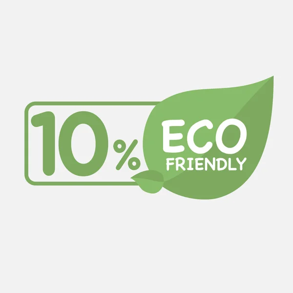 Eco Friendly Green Leaf Label Sticker Eco Friendly Stamp Icons — Stock Vector