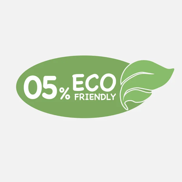 Eco Friendly Autocollant Étiquette Feuille Verte Icônes Timbres Écologiques Illustration — Image vectorielle