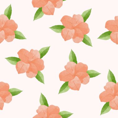 Çiçek ve yapraklı çiçek deseni, moda baskıları için zarif bir şablon.