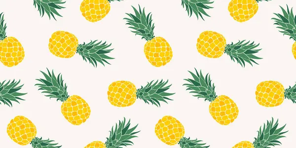 Naadloos Patroon Met Ananas Aquarelstijl Elegante Sjabloon Voor Modeprints — Stockvector