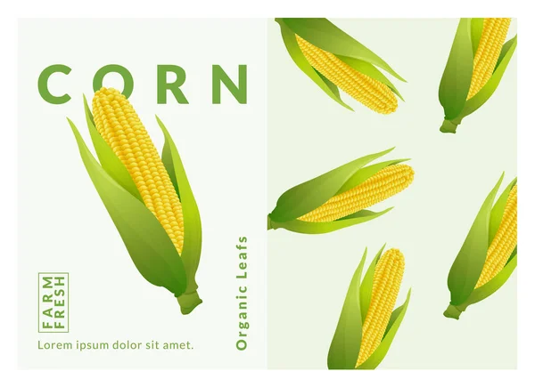 Corn Packaging Design Templates Watercolour Style Vector Illustration — Wektor stockowy