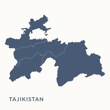 Tacikistan haritası. Tacikistan harita vektör illüstrasyonu.