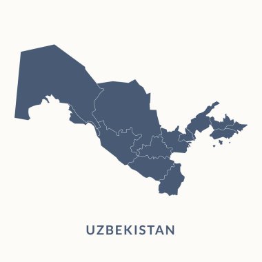 Özbekistan haritası. Özbekistan harita vektör illüstrasyonu.