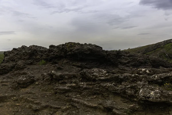 İzlanda 'nın güneyindeki eski lav alanları.