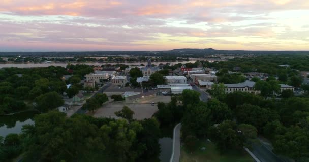 Drone Going Granbury Texas Fall Season Sunset You Can See — Wideo stockowe