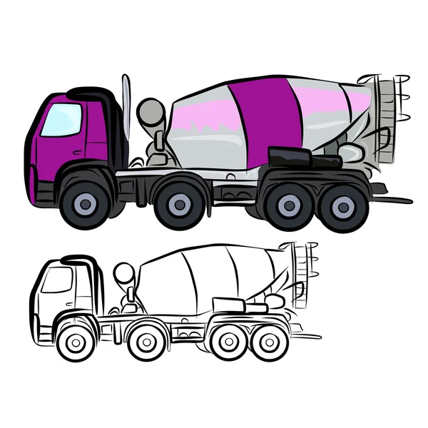 Concrete Truck Mixer — Stock Vector