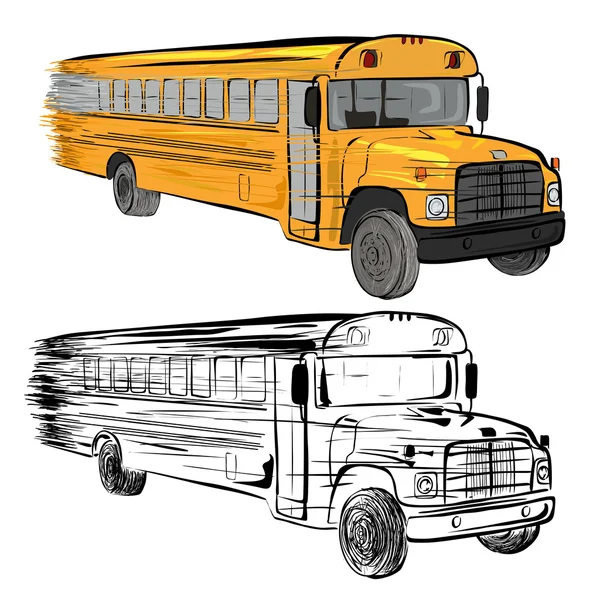 Okul otobüs sürme — Stok Vektör