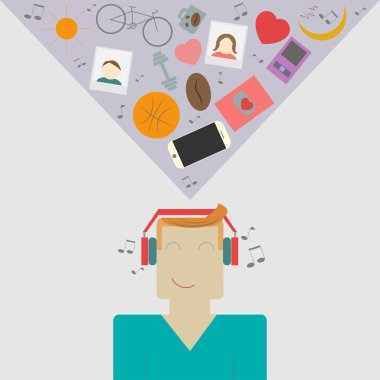 genç adam: müzik dinleme