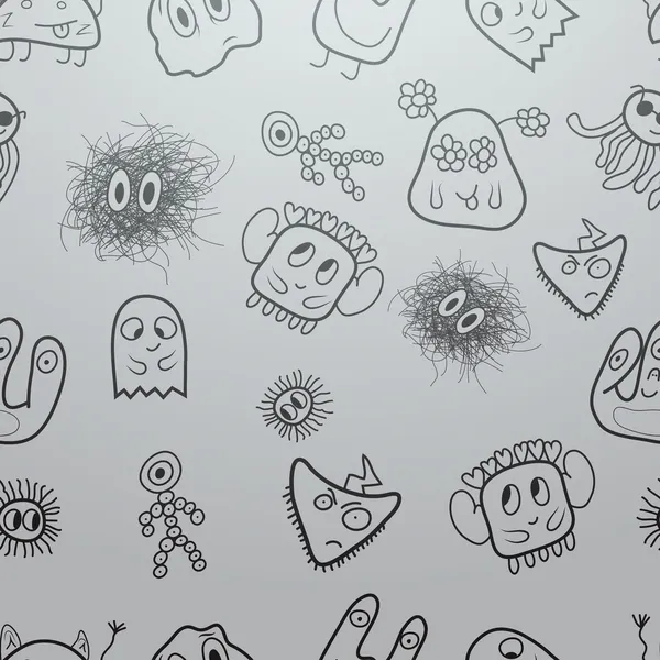 Seamlesss pattern with monsters Vector Graphics